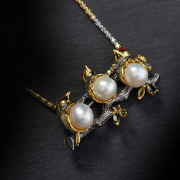 湯河店 原創新款925銀鑲嵌珠寶首飾設計款動物珍珠吊墜胸針品質女士配飾